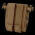 The Condor Micro Dump Pouch in tan nylon features two snap-button straps and adjustable cord locks for compact storage and easy attachment to gear or backpacks—ideal for tactical operators.